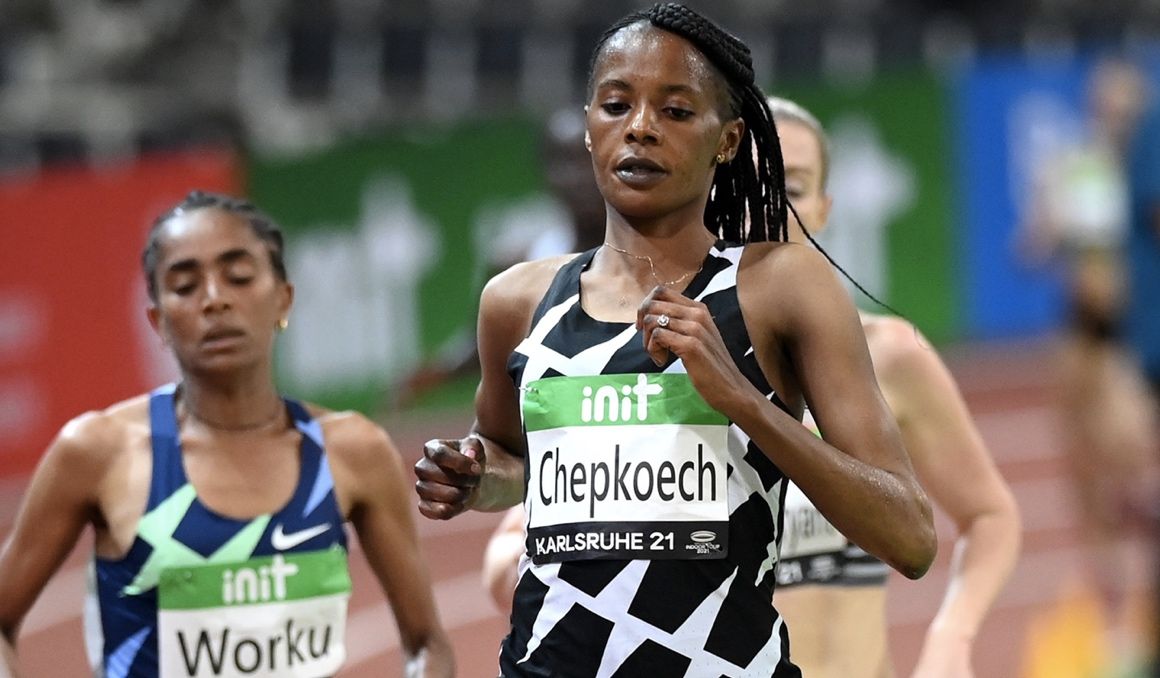 La atleta Beatrice Chepkoech en el World Indor Tour de Karlsruhe. Foto WA