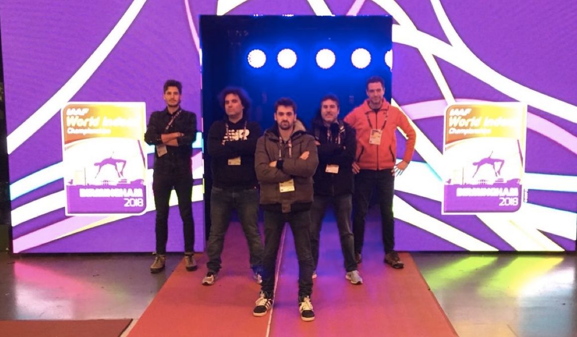 Karel López, Alberto Hernández, Nacho Barranco, Tomás Campos y Álex Calabuig en Birmingham 2018 