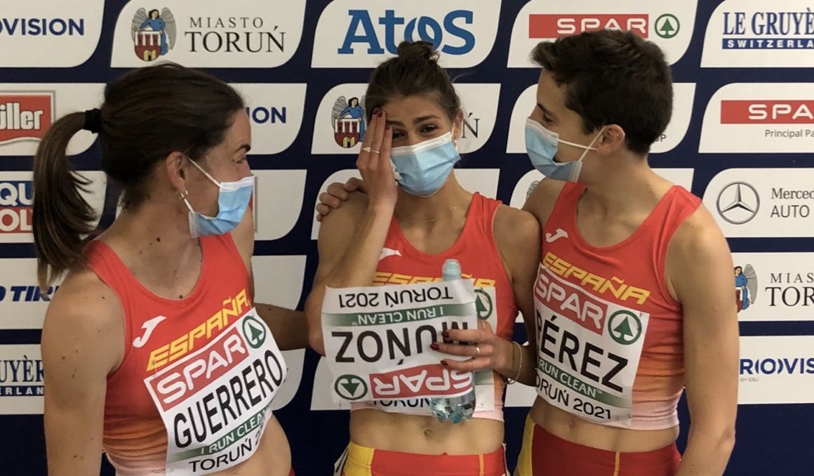 Esther Guerrero, Águeda Muñoz y Marta Pérez en el Europeo de Toruń