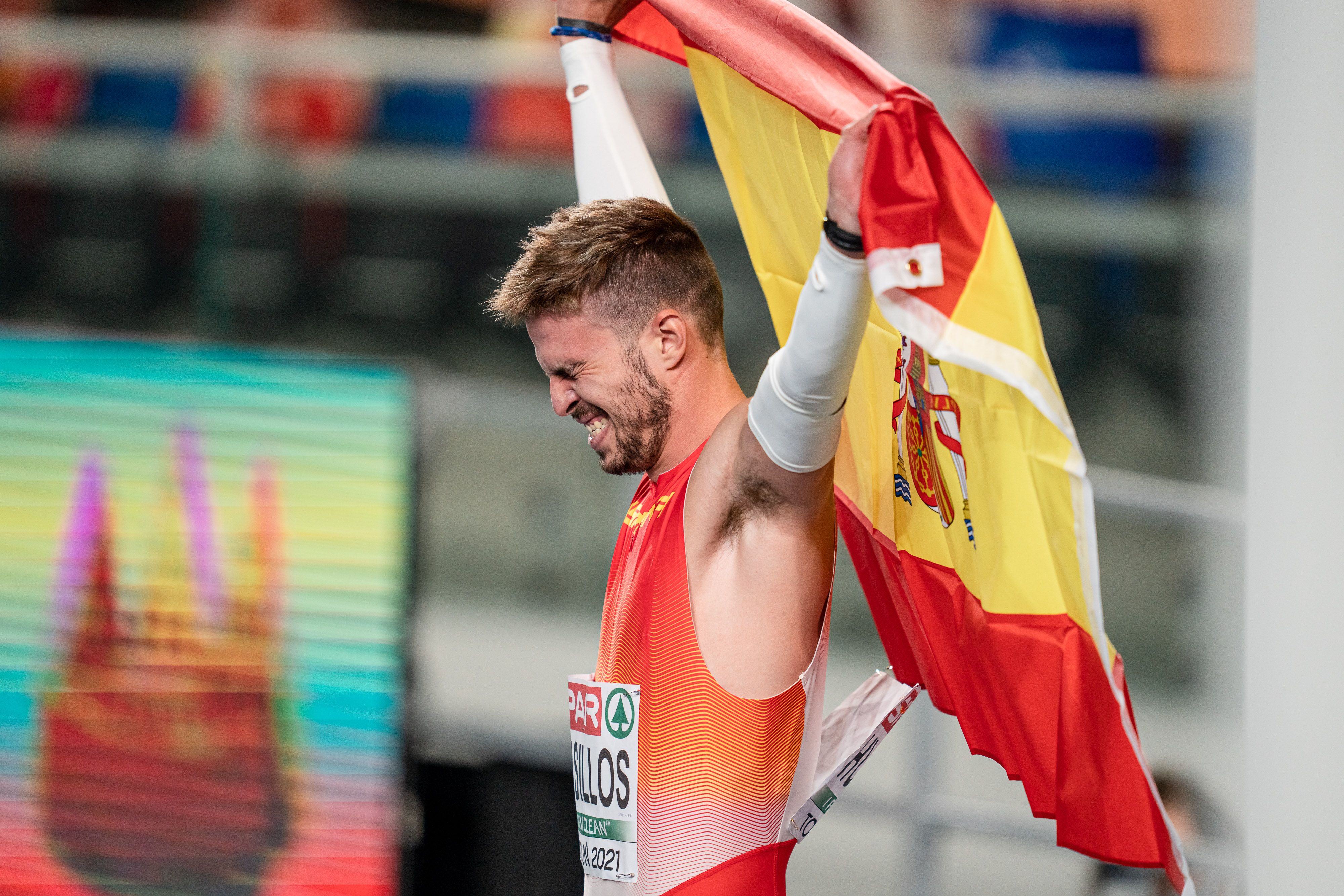 Una imagen de Óscar Husillos tras lograr el Campeonato de Europa en Toruń. Foto: Sportmedia.