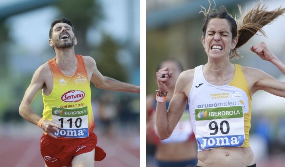 Maitane Melero y Chiki Pérez, campeones de España de 10.000 metros. Foto: RFEA