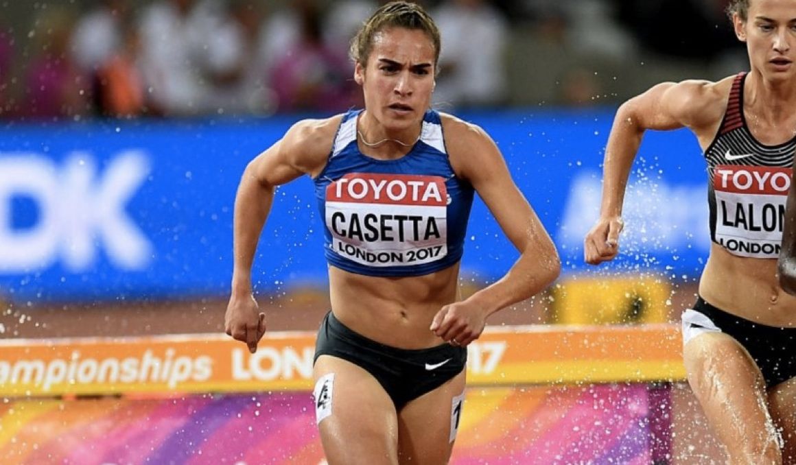 La atleta argentina Belen Casetta en la final del Campeonato del Mundo de Londres 2017