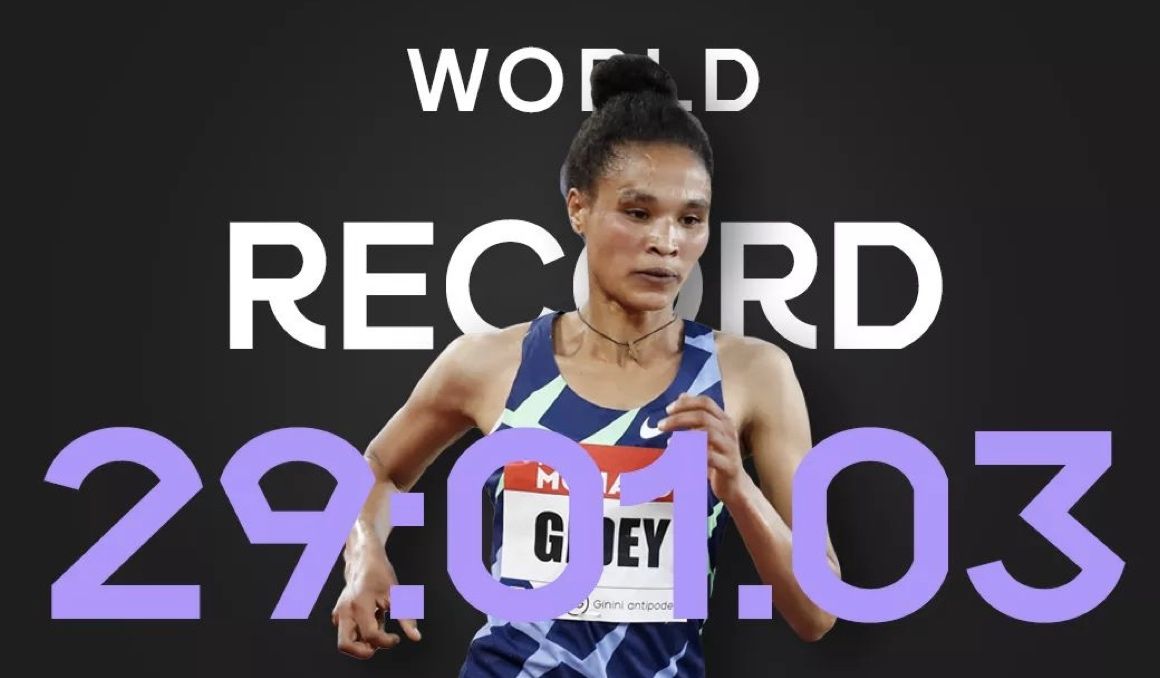 Gidey bate el WR de 10.000m de Hassan dos días después y en la misma pista