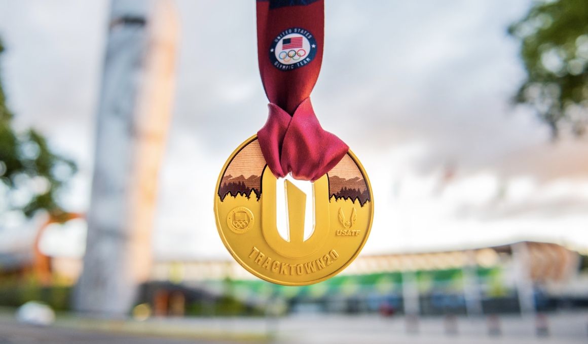 Una imagen de la medalla que se entregará a los ganadores de los trials olímpicos de Estados Unidos