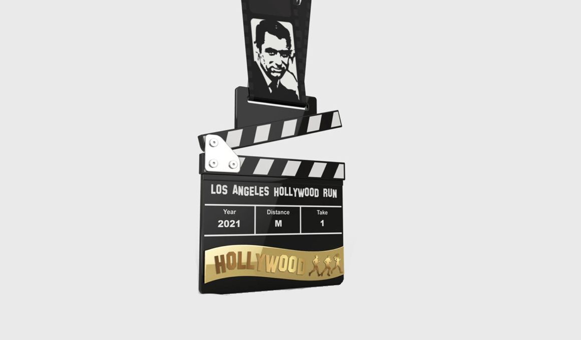 Así es la medalla del 10k Hollywood Virtualrunners.