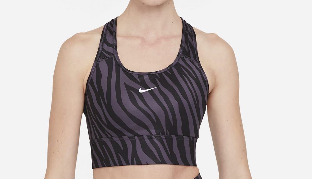 dri fit swoosh icon clash sujetador deportivo de sujecion media con almohadilla de una sola pieza y escote alto Q5V1pK