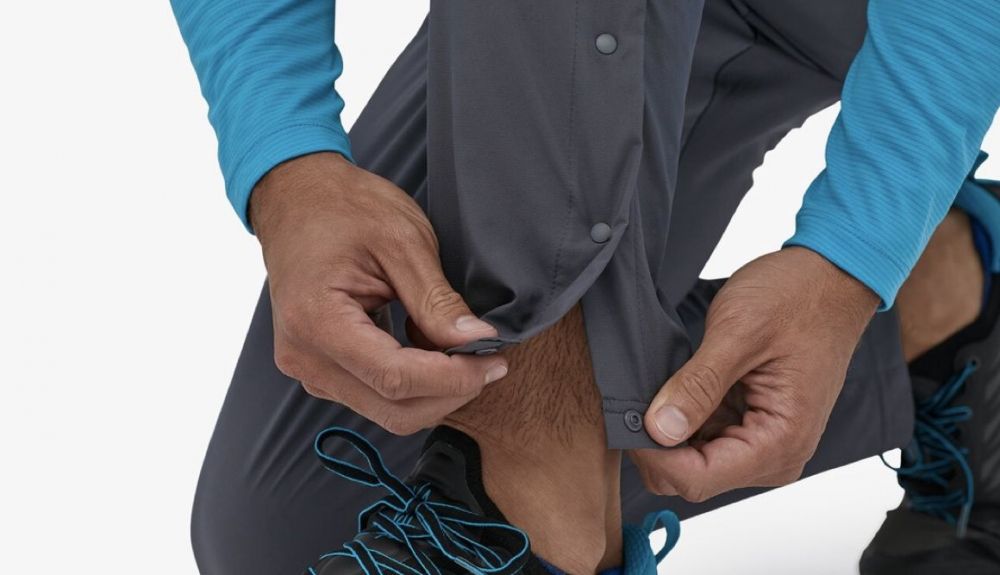 Detalle del cierre de los pantalones Patagonia Strider Pro Detalle del cierre de los pantalones Patagonia Strider Pro