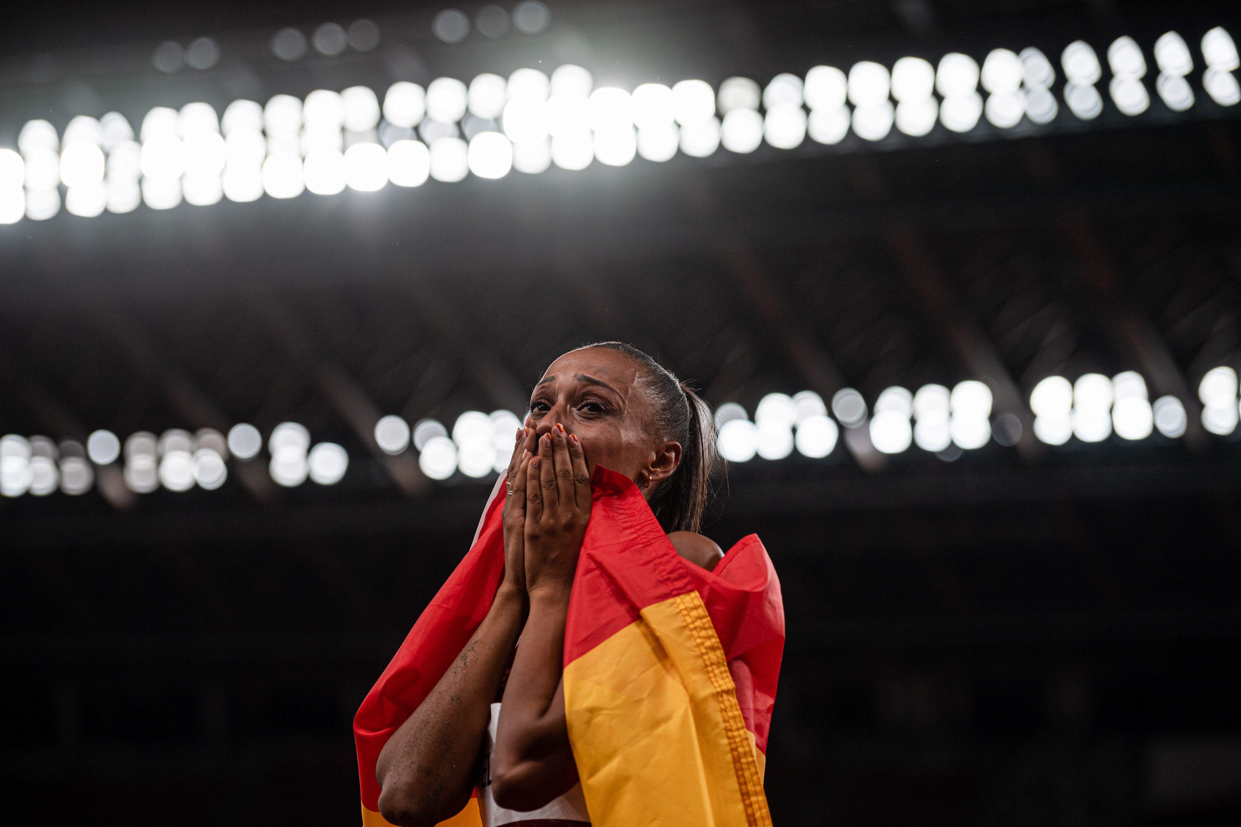 Una imagen de Ana Peleteiro tras lograr el bronce en los Juegos Olímpicos de Tokio. SPORTMEDIA.