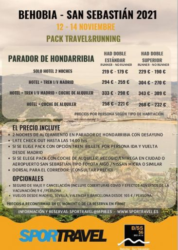 Programa de viaje a la Behobia San Sebastián 2021 por Sportravel Programa de viaje a la Behobia San Sebastián 2021 por Sportravel