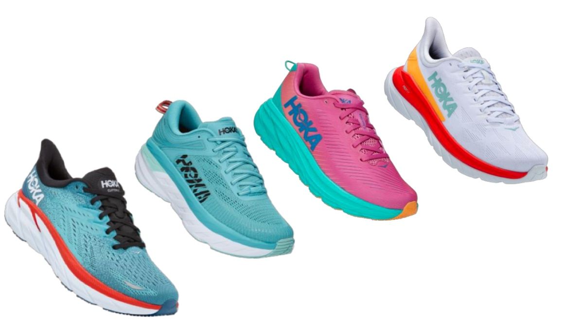 Los cuatro modelos clásicos de HOKA para entrenar y competir en asfalto.