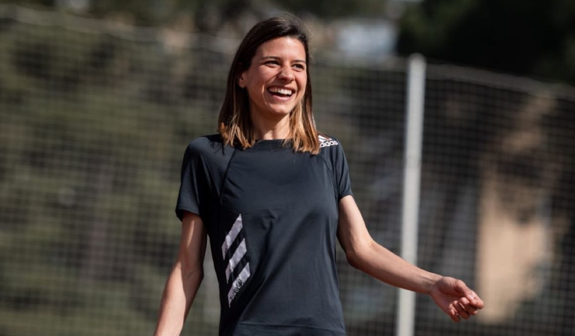 Irene Sánchez Escribano durante una sesión de entrenamiento en el CAR de Madrid. SPORTMEDIA.