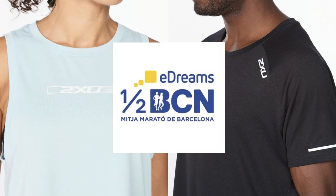 Sorteamos cuatro dorsales de la eDreams Mitja Marató de Barcelona, dos de ellos con material 2XU.