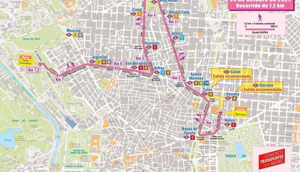 Así es el recorrido de la Carrera de la Mujer de Madrid 2021.