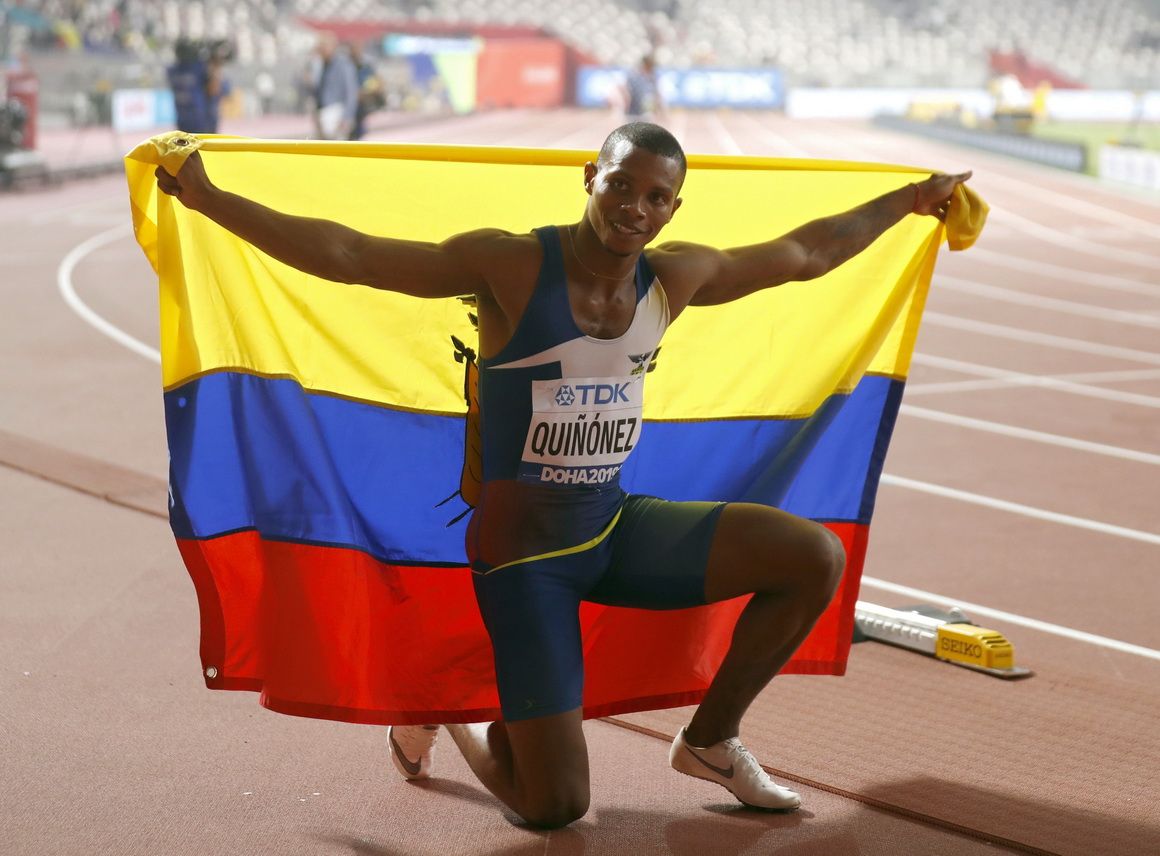 El velocista ecuatoriano Álex Quiñonez