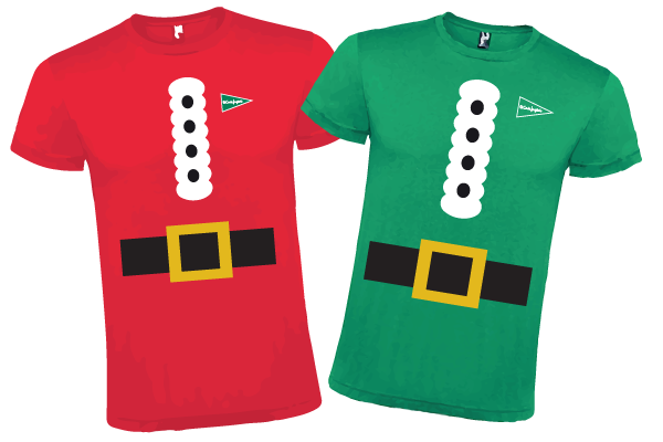 Camiseta oficial de Papá Noel y Elfo de la Carrera Virtual de Papá Noel El Corte Inglés 2021