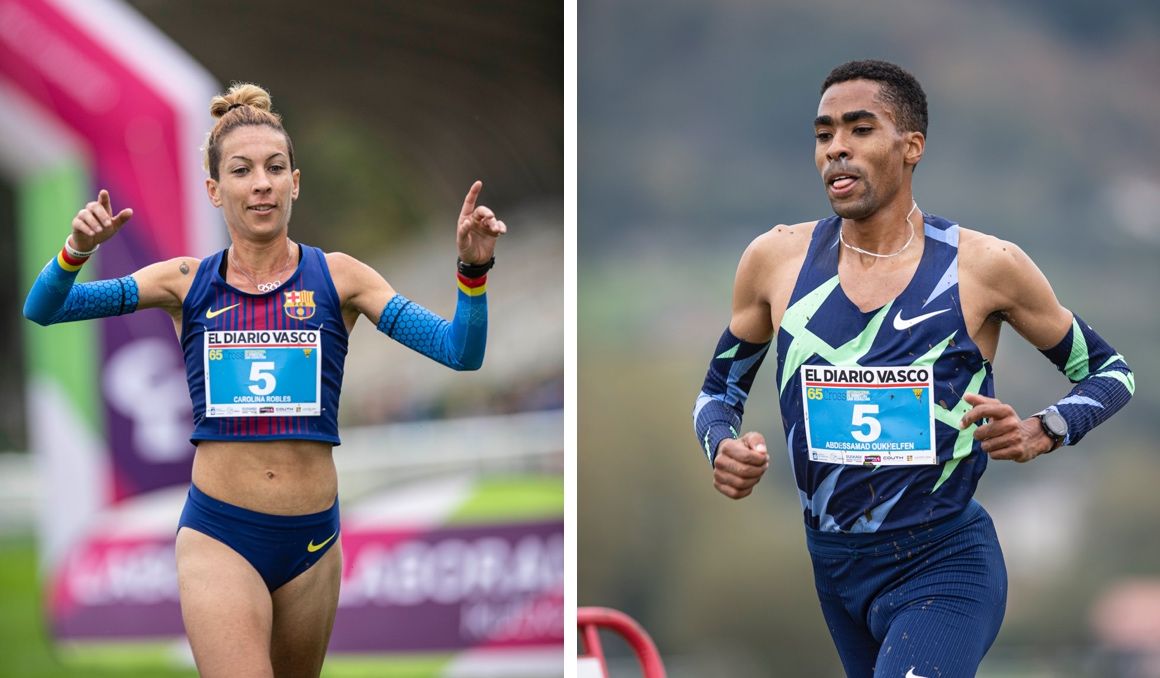 Carolina Robles y Abdessamad Oukhelfen fueron los mejores españoles en el Cross Internacional de San Sebastián. FOTORUNNERS.