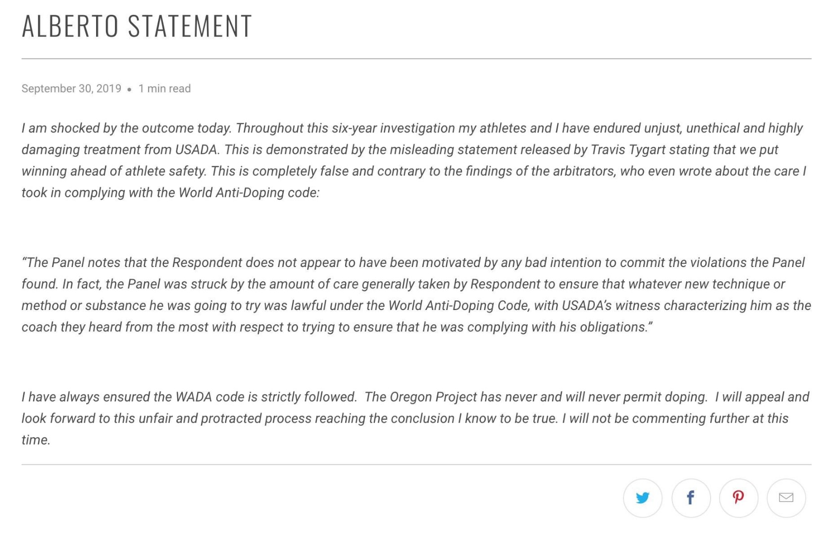 Alberto Salazar suspendido cuatro años por violar las normas antidopaje
